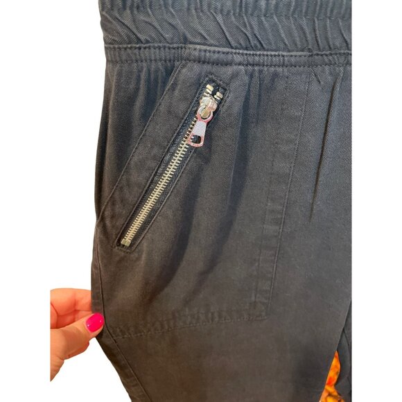 Chicos Black Ankle Pants Size M Side Zipper Pockets Stretch Elastic Waist Casual - Picture 5 of 12